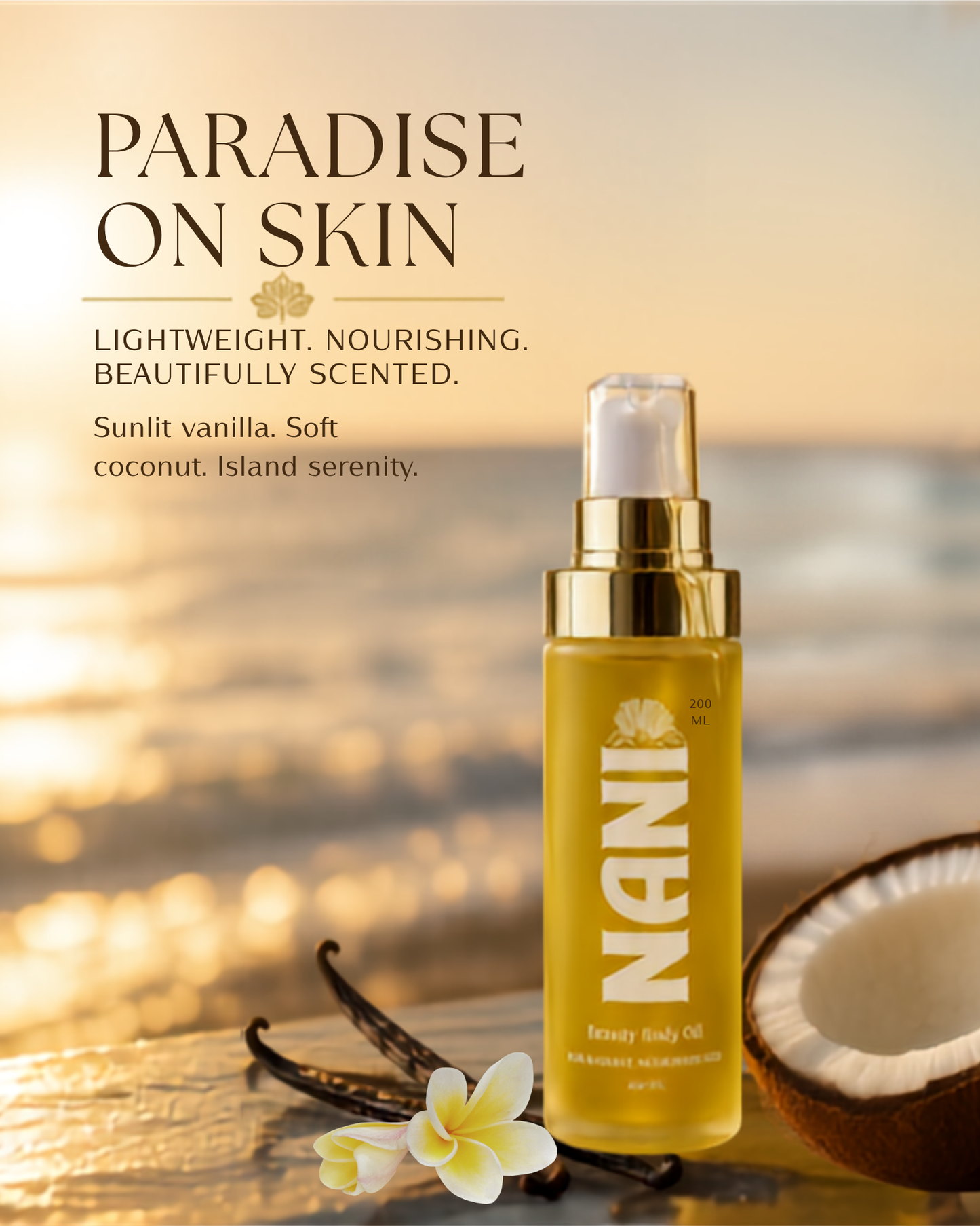NANI Beauty Body Oil  | Featuring Māmaki, Kukui, and Kamani