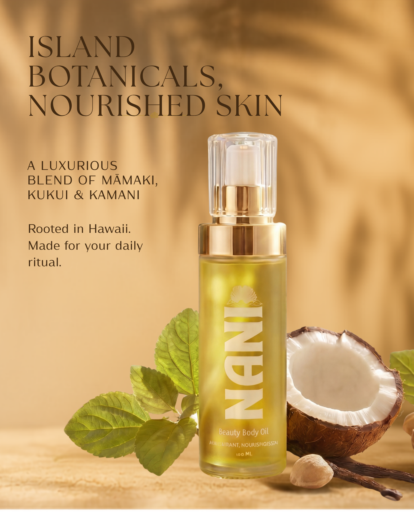 NANI Beauty Body Oil  | Featuring Māmaki, Kukui, and Kamani