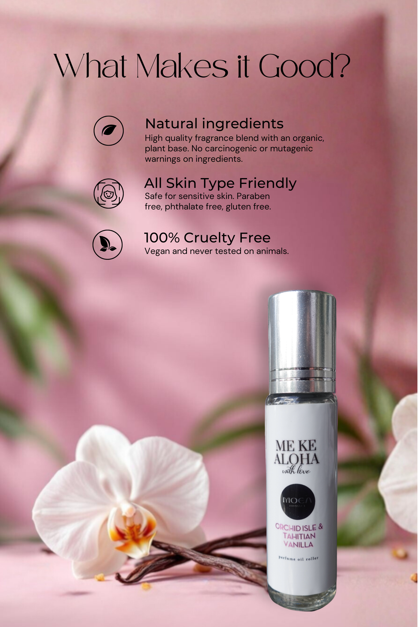 Hawaiian Perfume Oil Roller | Me Ke Aloha — With Love | Tropical Floral Vanilla Gourmand
